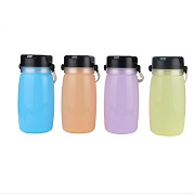 Solar silicone sports water bottle with LED light