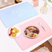 Portable anti-skidding silicone table placemat for baby eating